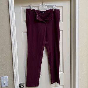 Amanda and Chelsea straight leg work purple stretch slacks sz 14